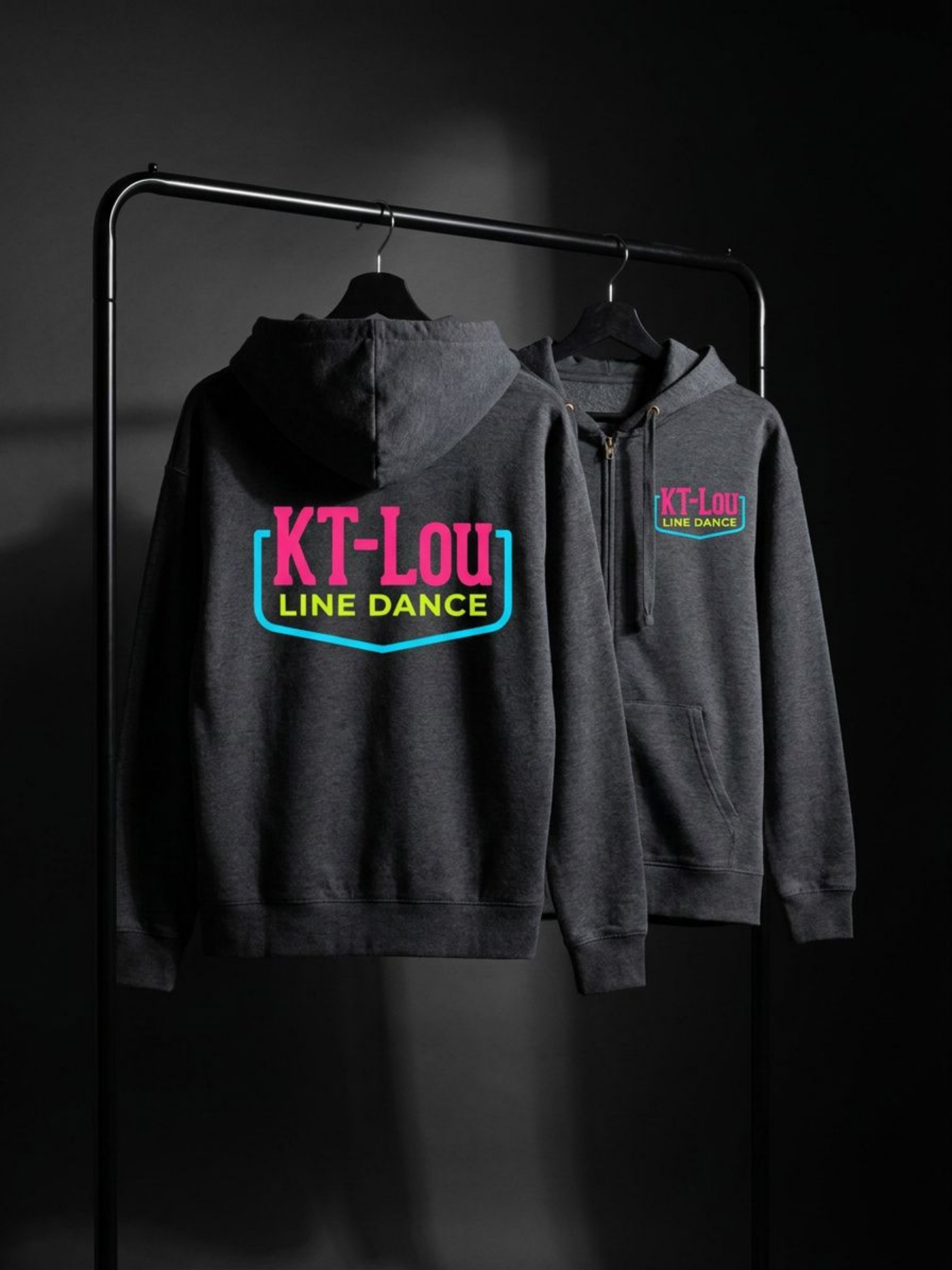 Neon logo unisex zipped hoodie