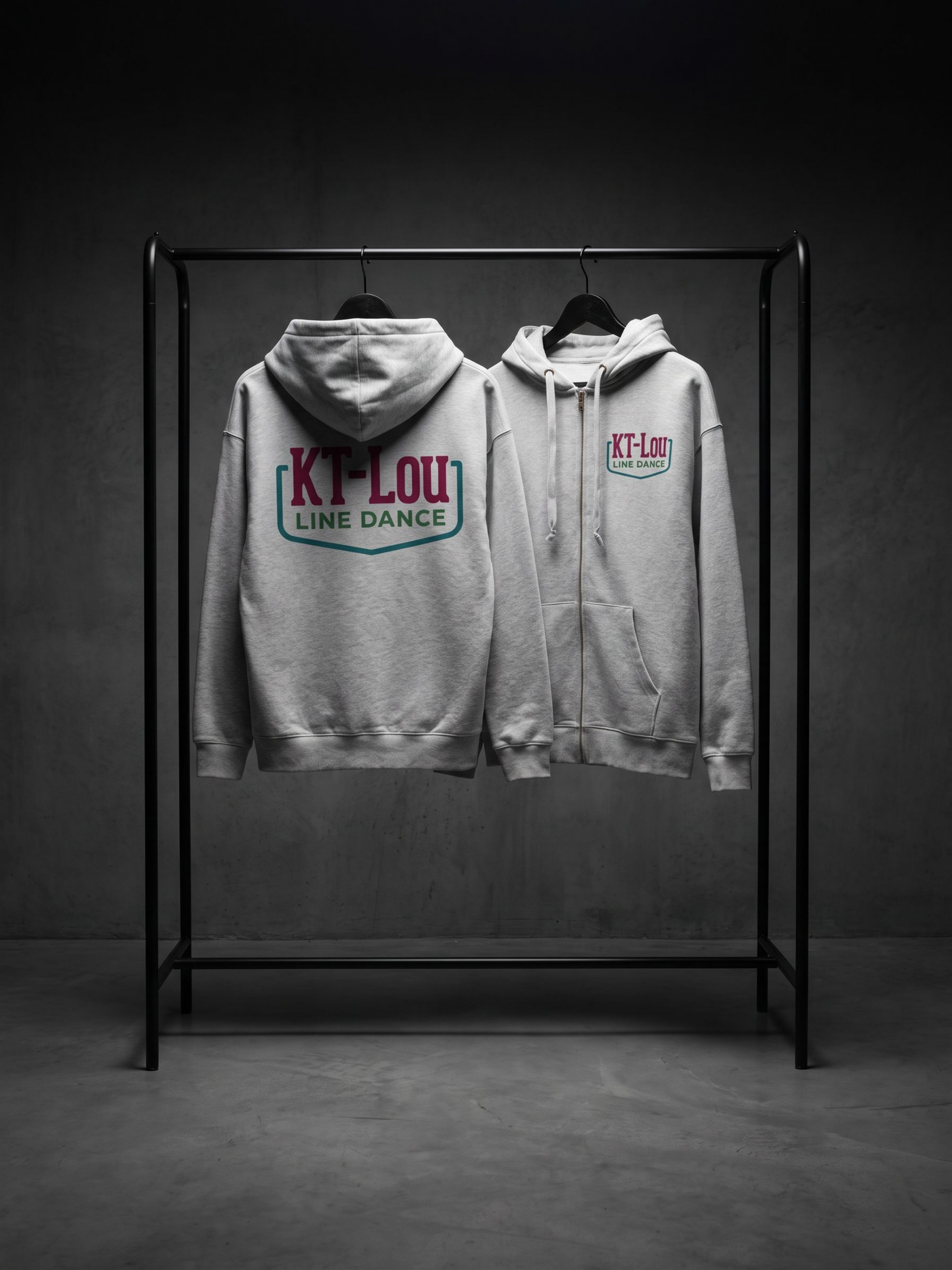 Plain/dark logo unisex zipped hoodie